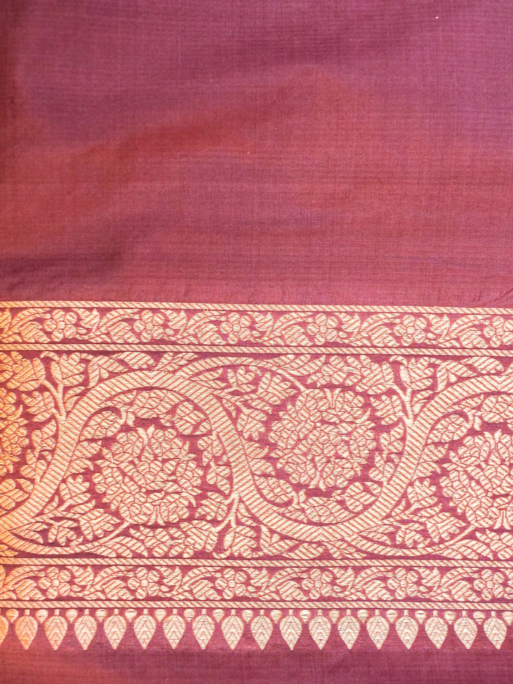Pure Handloom Banarasi Lavender Paisley Katan Silk Saree