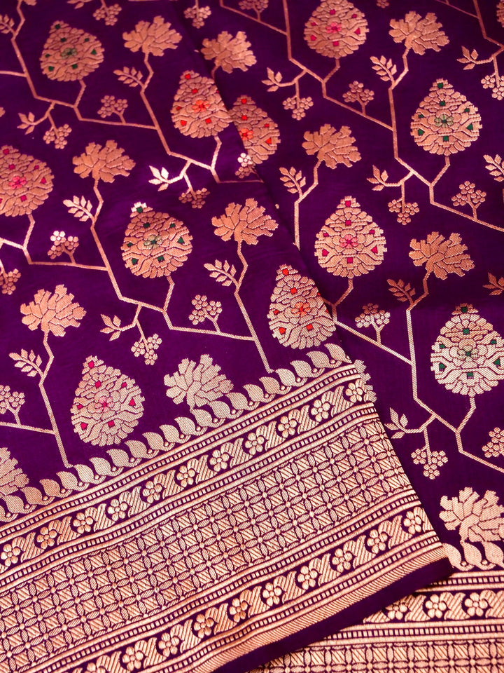 Handloom Banarasi Regal Purple Katan Silk Saree