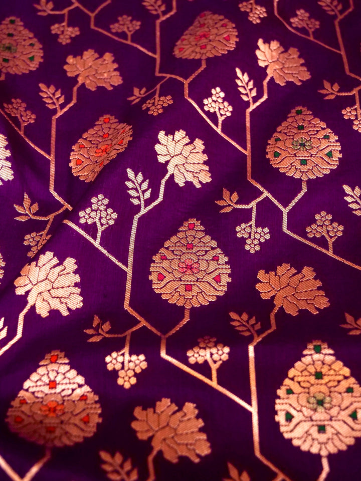 Handloom Banarasi Regal Purple Katan Silk Saree
