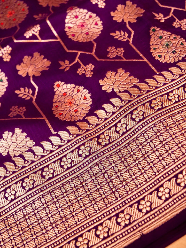 Handloom Banarasi Regal Purple Katan Silk Saree