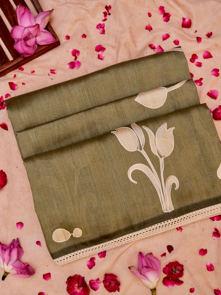 One Saree for Every Day of Summer- Mud Green Cotton saree