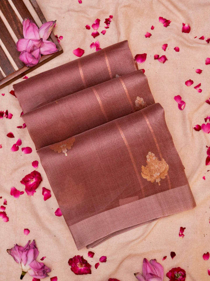 Handwoven Banarasi Organza Kora Khadwa Woven Saree