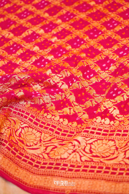 Banaras Khaddi Georgette Bandhej Dupatta