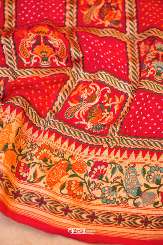 Banaras Khaddi Georgette Bandhej Dupatta