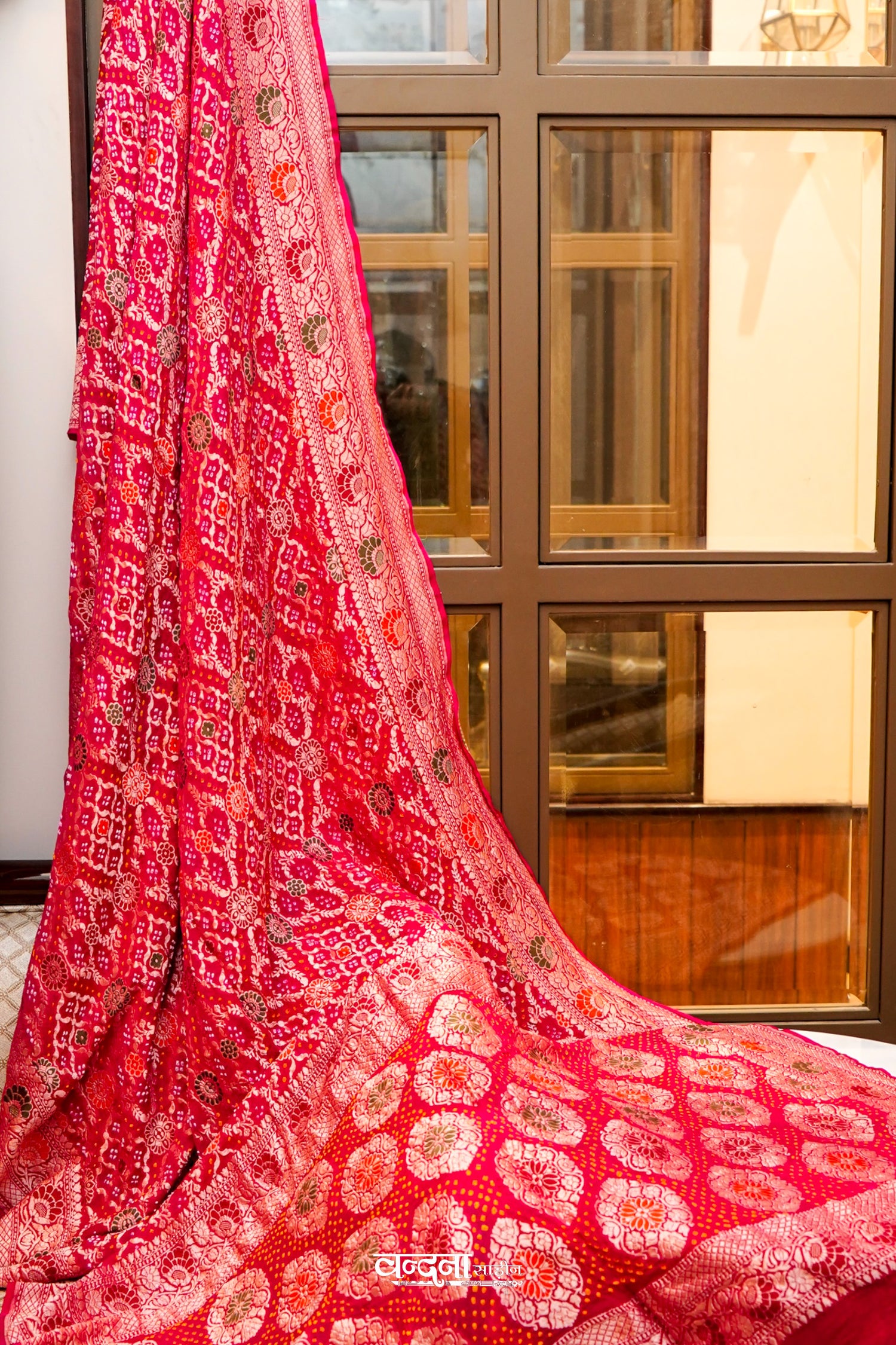 Banarasi Bandhej Khaddi Georgette Silk Saree