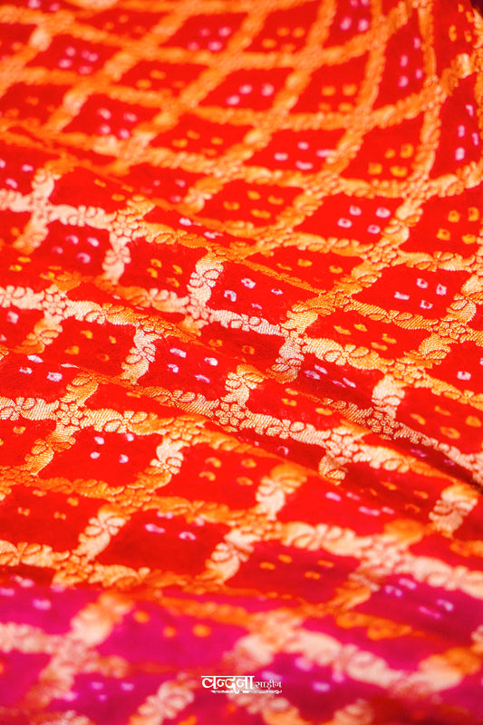 Banaras Khaddi Georgette Bandhej Dupatta