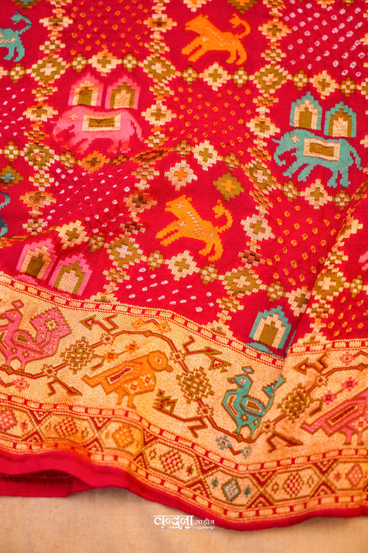 Banaras Khaddi Georgette Bandhej Dupatta