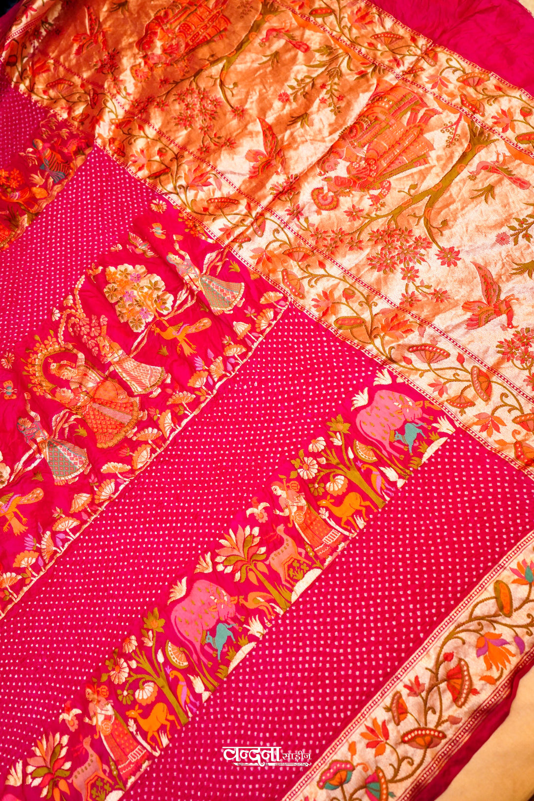 Banarasi Bandhej Khaddi Georgette Silk Saree