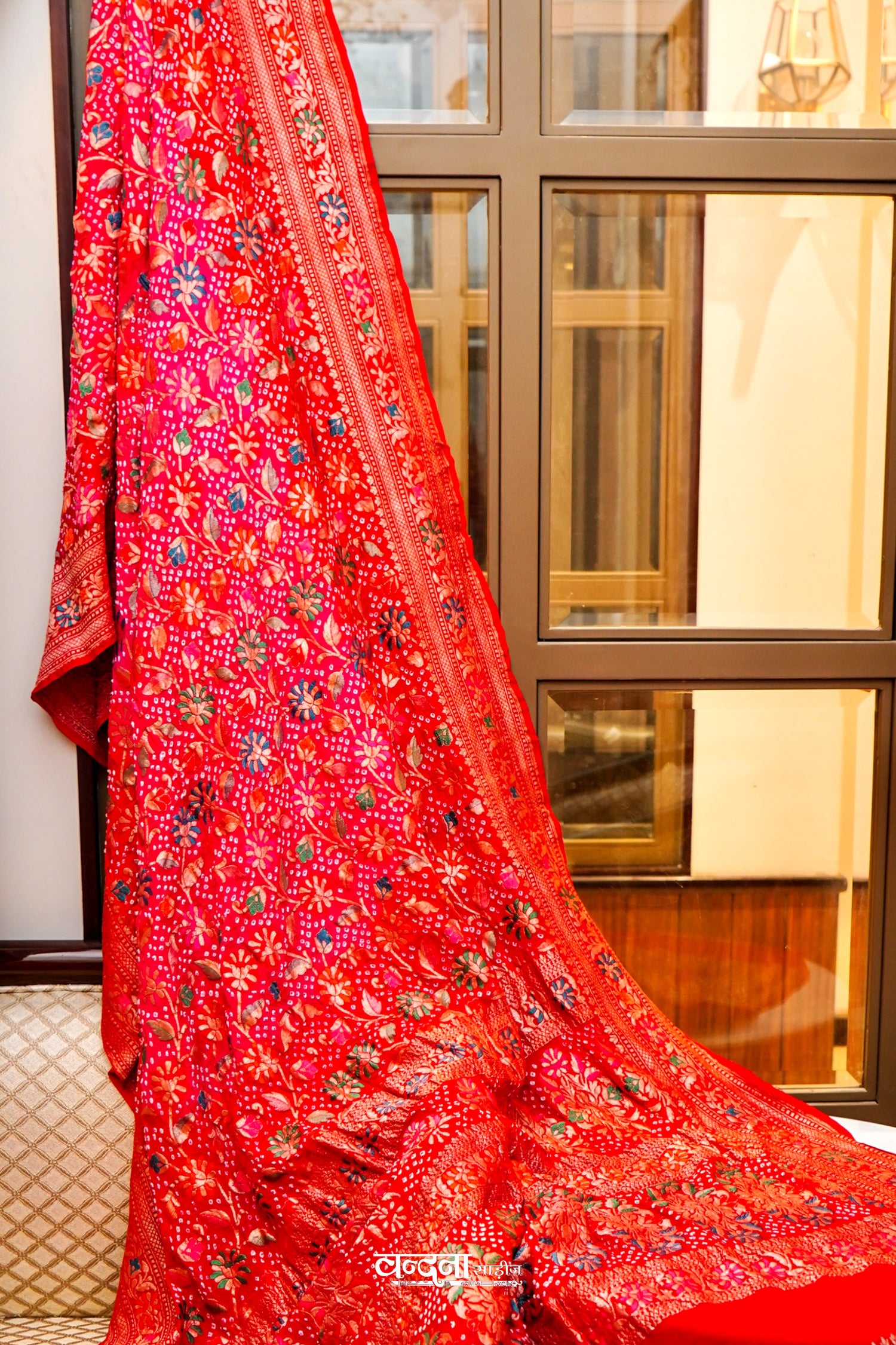 Banarasi Bandhej Khaddi Georgette Silk Saree