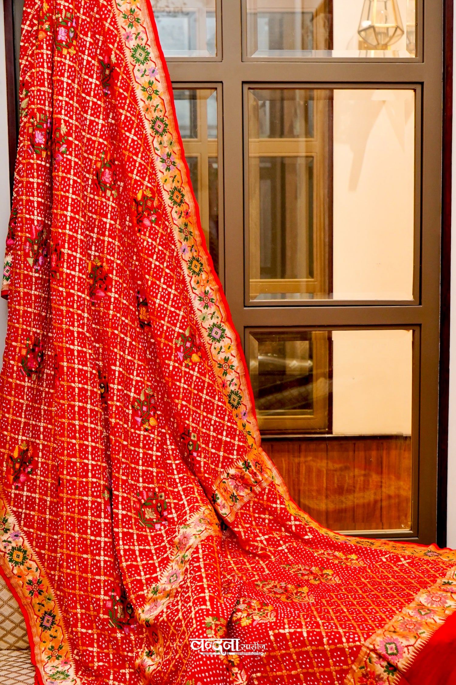 Banarasi Bandhej Khaddi Georgette Silk Saree